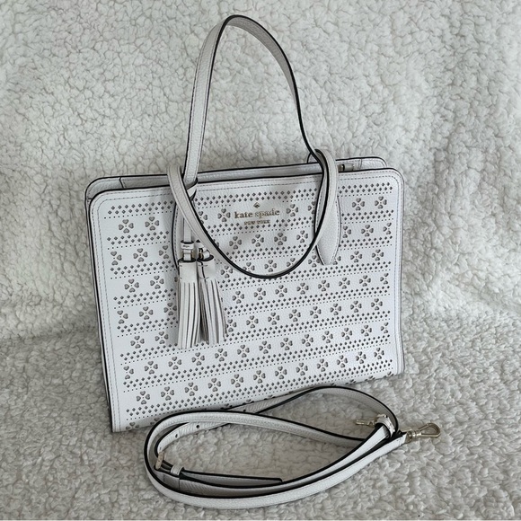 Kate Spade Perforated Handbag, White - Picture 2 of 11